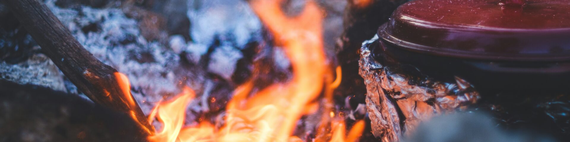feuer im wald, essen kochen outdoor