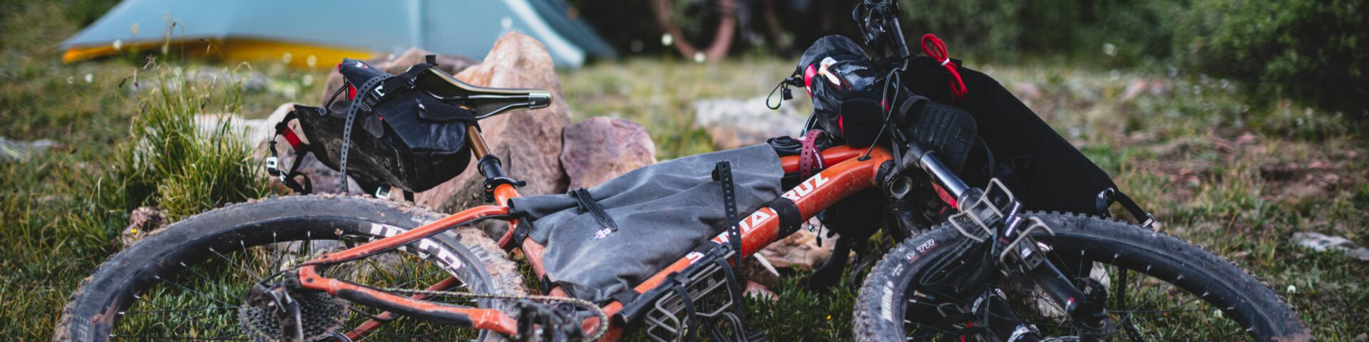black and red motorcycle on green grass field